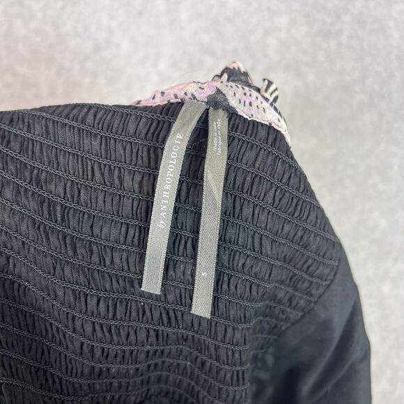 Anthropologie Floral Square Neck Smocked Short Sleeve Midi Dress Size Small - Picture 11 of 12